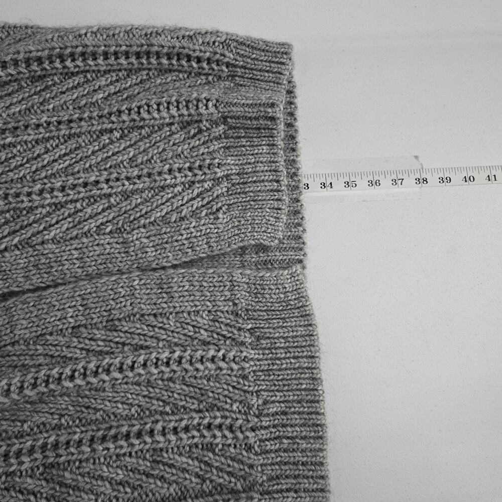 Elsamanda Open front cardigan wool alpaca S gray cable knit 6767 made Italy‎ - Picture 5 of 8